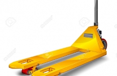 6495439-Yellow-pallet-truck-shot-over-white-background-illustration--Stock-Vector